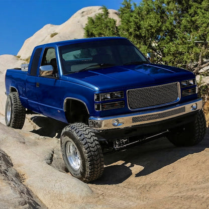 Ronnin - Compatible con GMC C10 C/K Suburban Yukon Sierra 1994-1998 Faros delanteros con reflector transparente + luces de esquina + luces de estacionamiento de parachoques. Par | Negro