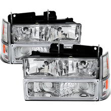 Ronnin - Compatible con GMC C10 C/K Suburban Yukon Sierra de 1994-1998 Faros Delanteros + Intermitentes + Luces de Estacionamiento de Parachoques Ensamblaje Par | Cromo