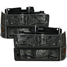 Ronnin - Faros delanteros, luces de esquina y luces de estacionamiento para GMC C10 C/K Suburban Yukon Sierra 1994-1998, par ahumado