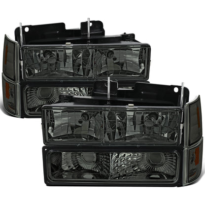 Ronnin - Faros delanteros, luces de esquina y luces de estacionamiento para GMC C10 C/K Suburban Yukon Sierra 1994-1998, par ahumado
