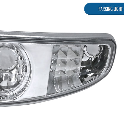 Ronnin - Fits 2000-2007 GMC Sierra Yukon XL Denali Bumper Turn Signal Lights  Replacement Pair | Chrome