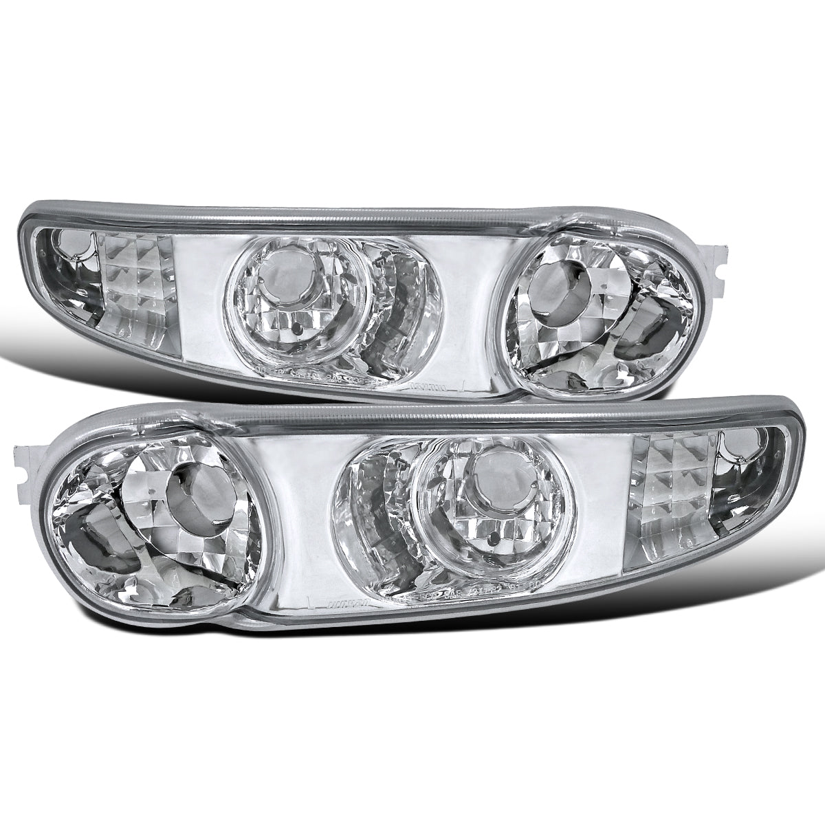 Ronnin - Fits 2000-2007 GMC Sierra Yukon XL Denali Bumper Turn Signal Lights  Replacement Pair | Chrome