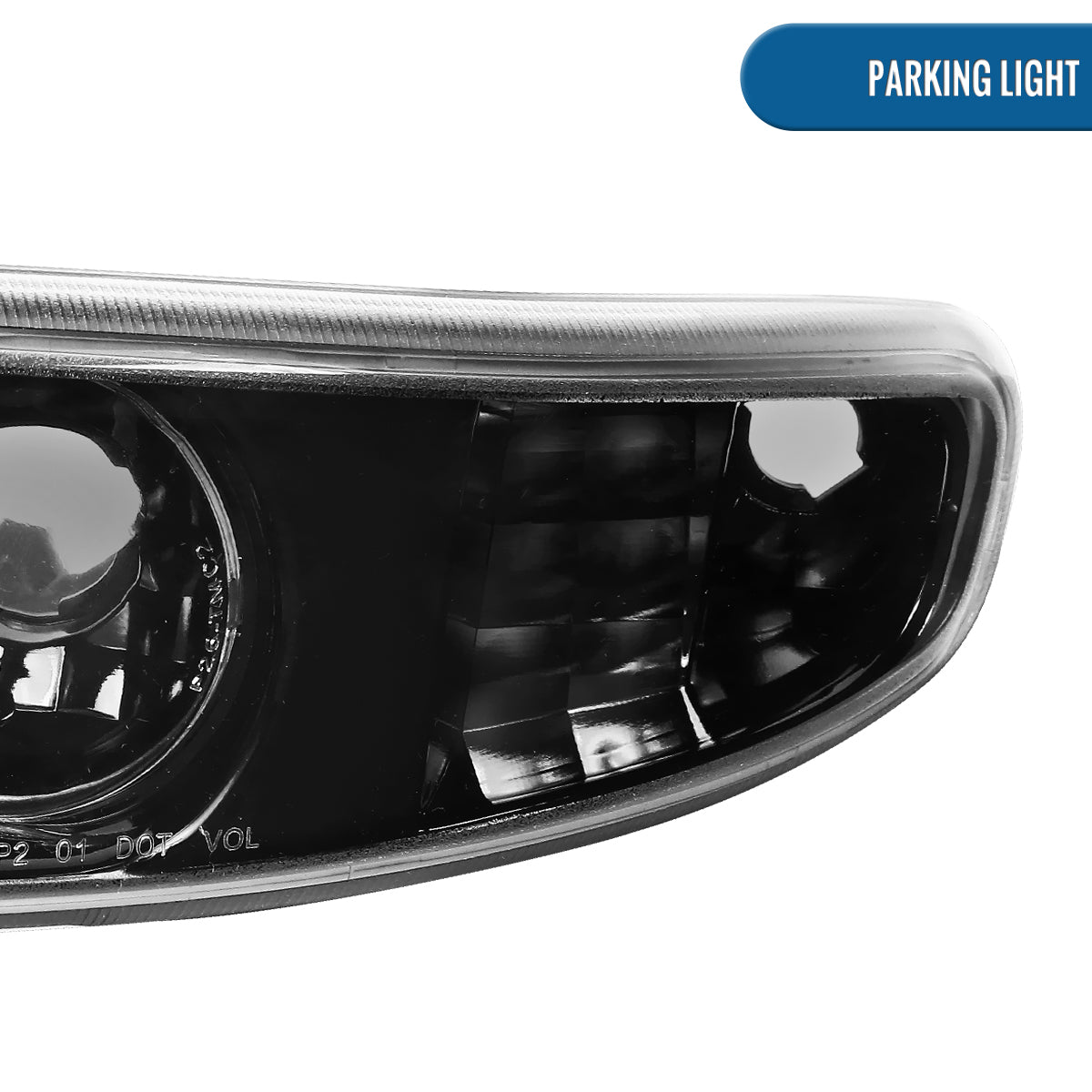 Ronnin - Fits 2000-2007 GMC Sierra Yukon XL Denali Bumper Turn Signal Lights  Replacement Pair | Glossy Black