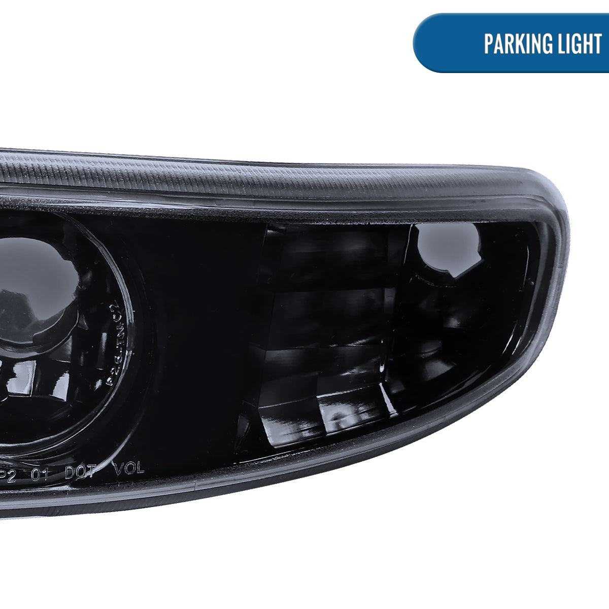 Ronnin - Fits 2000-2007 GMC Sierra Yukon XL Denali Bumper Turn Signal Lights  Replacement Pair | Black Smoke