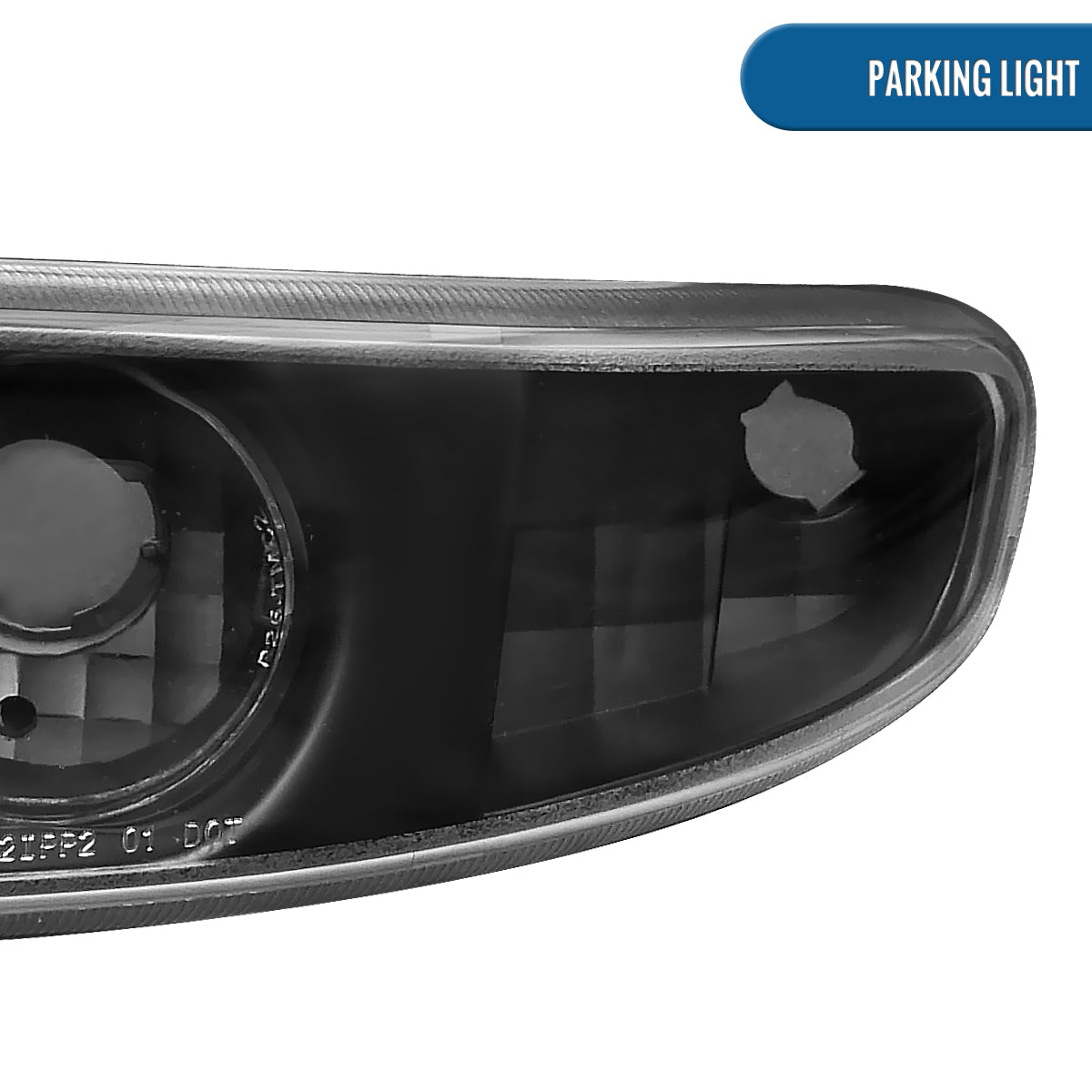 Ronnin - Fits 2000-2007 GMC Sierra Yukon XL Denali Bumper Turn Signal Lights  Replacement Pair | Black