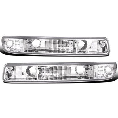 Ronnin - Fits 1999-2007 GMC Sierra Classic Yukon XL Bumper Lights Turn Signal Lamps Replacement Assembly Pair | Chrome