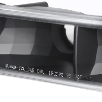 Ronnin - Fits 1999-2007 GMC Sierra Classic Yukon XL Bumper Lights Turn Signal Lamps Replacement Assembly Pair | Black