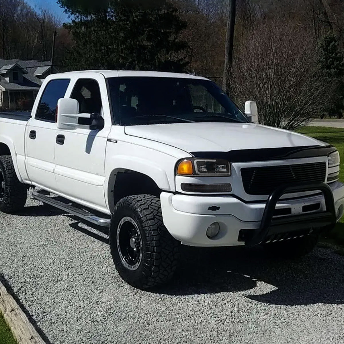 Ronnin - Fits 1999-2007 GMC Sierra Classic Yukon XL Upgraded Replacement Full LED Bumper Lights Sequential Turn Signals Assembly Pair | Black