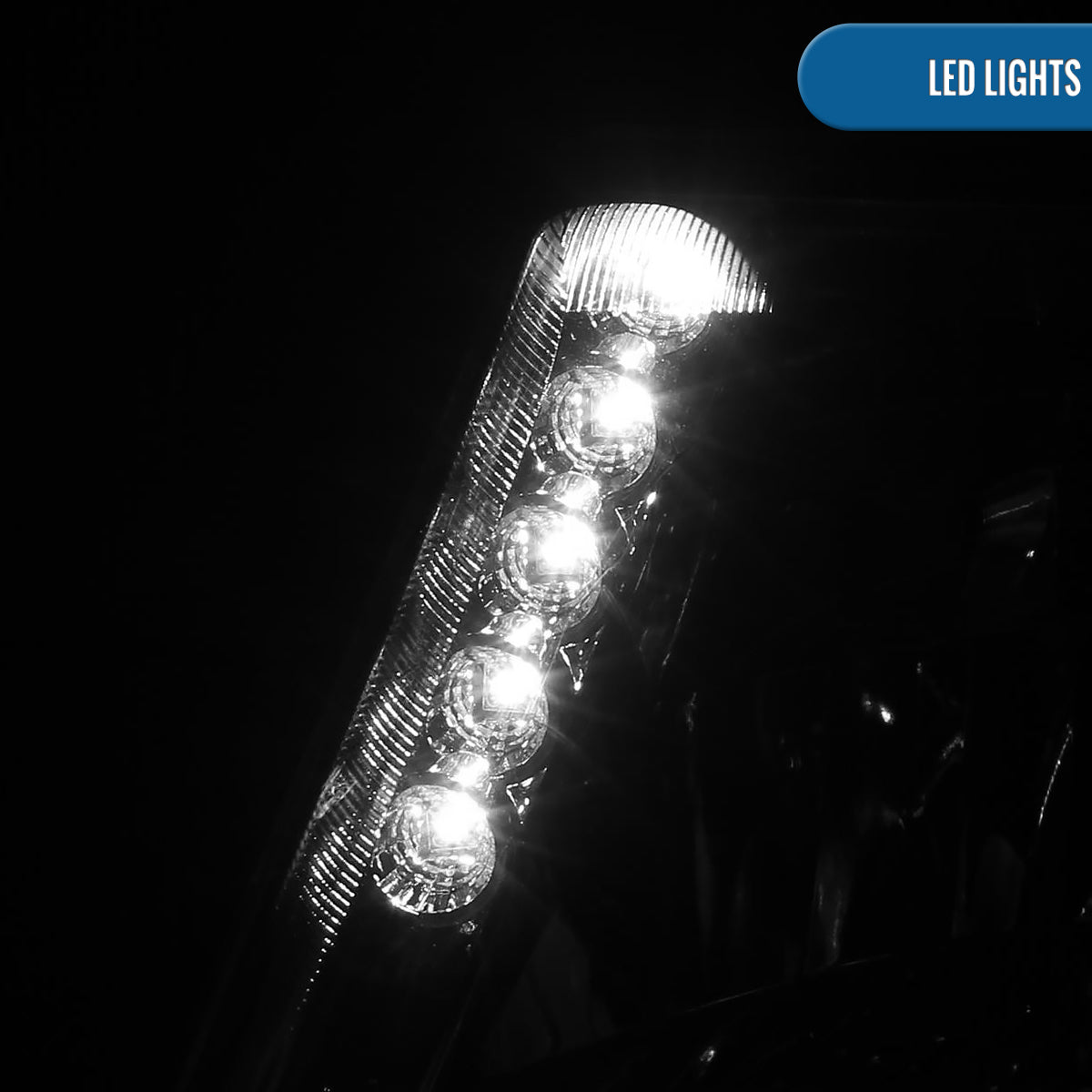 Ronnin - Conjunto de faros delanteros LED de repuesto mejorados para Ford Ranger 1998-2000 | Cromado