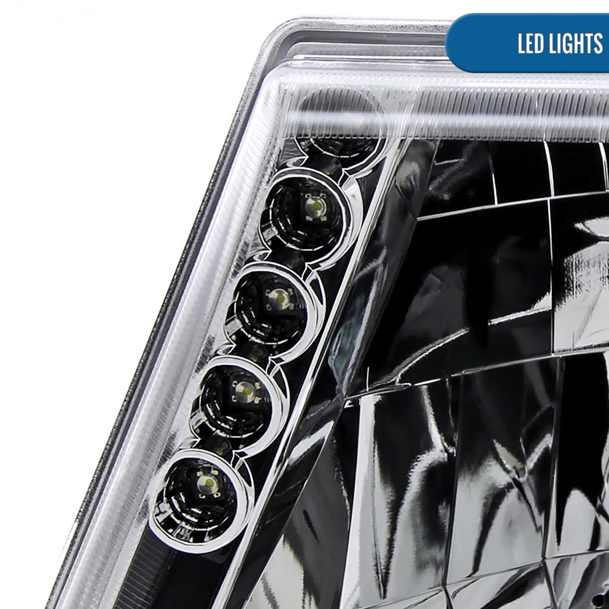 Ronnin - Conjunto de faros delanteros LED de repuesto mejorados para Ford Ranger 1998-2000 | Cromado