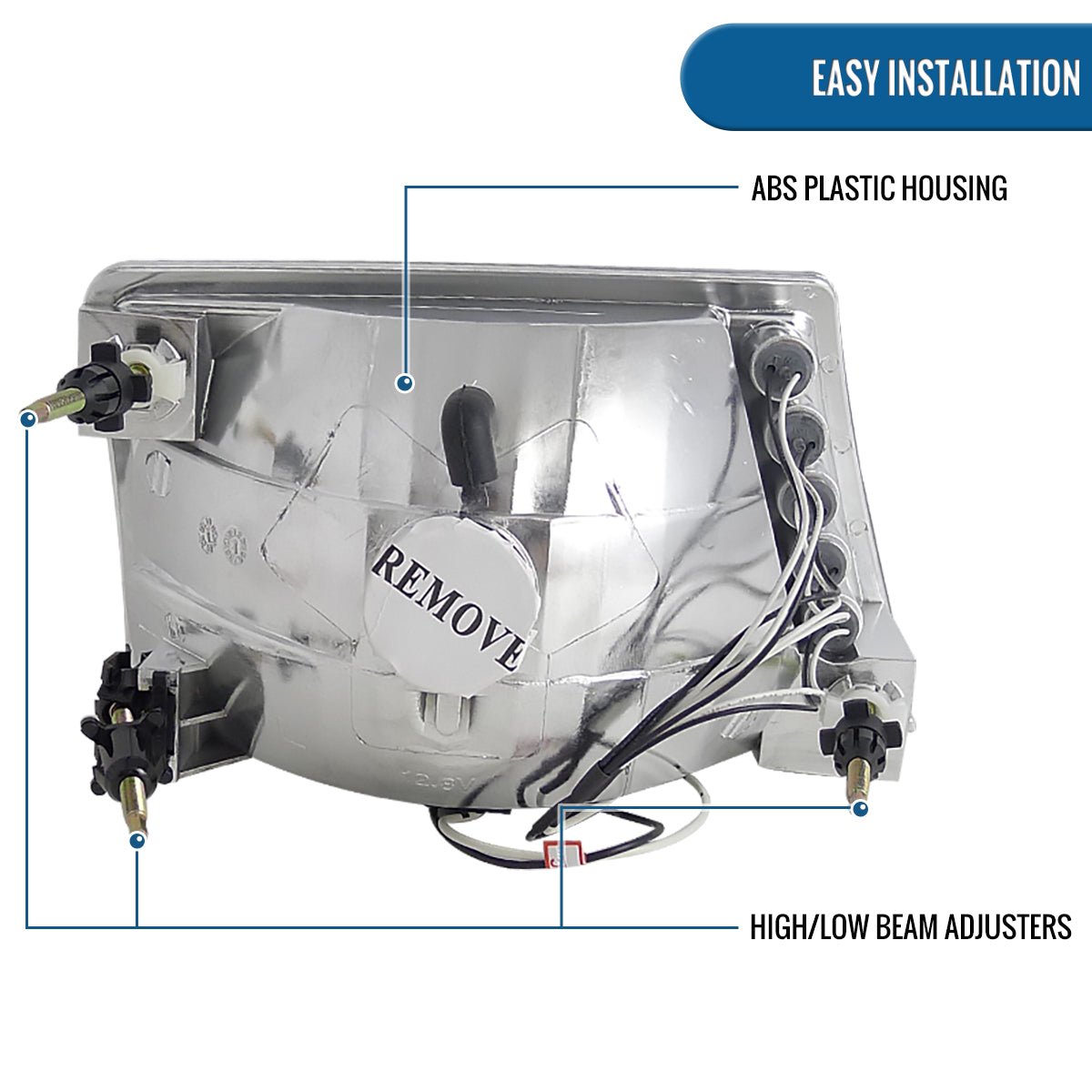 Ronnin - Conjunto de faros delanteros LED de repuesto mejorados para Ford Ranger 1998-2000 | Cromado
