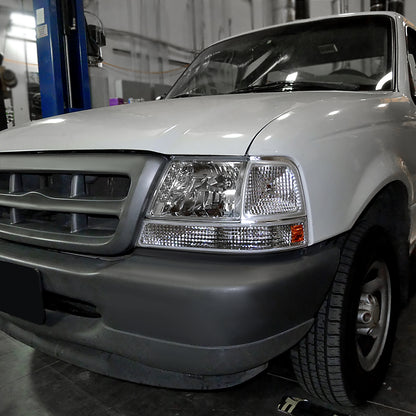 Ronnin - Conjunto de faros delanteros LED de repuesto mejorados para Ford Ranger 1998-2000 | Cromado