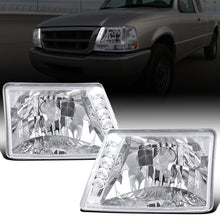 1998-2000 Ford Ranger Upgraded Replacement LED Running Lights Headlights Assembly Pair | Chrome