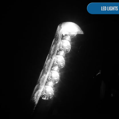 Ronnin - Se adapta a Ford Ranger 1998-2000, luces de circulación diurna LED mejoradas, conjunto de faros delanteros (par) | Negro