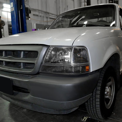 Ronnin - Se adapta a Ford Ranger 1998-2000, luces de circulación diurna LED mejoradas, conjunto de faros delanteros (par) | Negro
