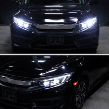 2016-2021 Honda Civic Full LED Upgrade For LED Type DRL Switchback Sequential Signal Dual Projector Headlights Assembly Pair | Black Smoke