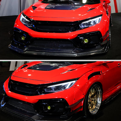 Ronnin - Fits 2016-2021 Honda Civic Full LED Upgrade Replacement For LED Type DRL Switchback Sequential Turn Signals Dual Projector Headlights Assembly Pair | Black