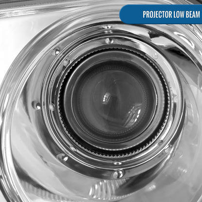 Ronnin - Fits 2005-2010 Chrysler 300 Factory Replacement Halogen Projector Headlights Assembly Pair | Chrome