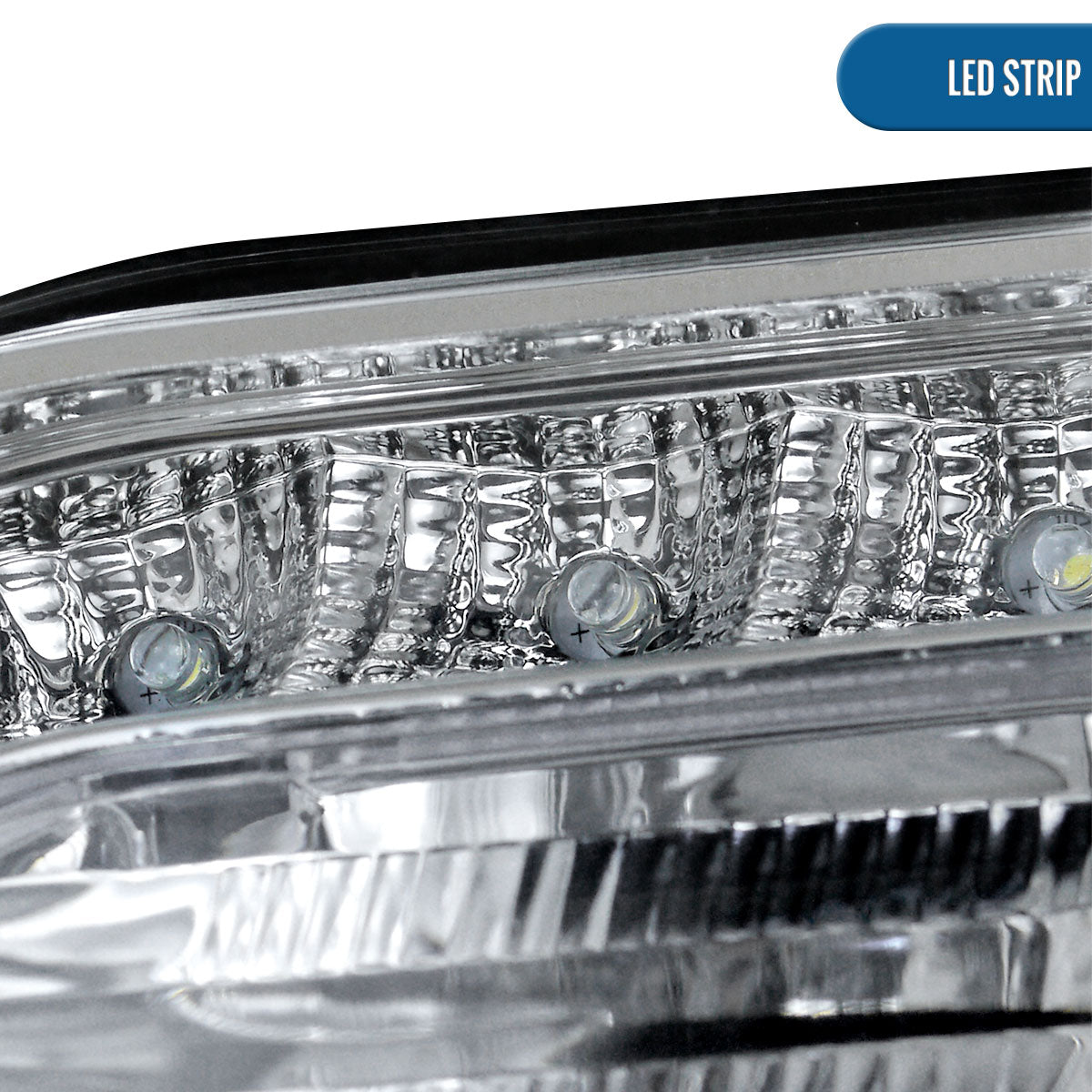 Ronnin - Fits 2005-2010 Chrysler 300 300C Upgraded LED Running Lights Halogen Projector Headlights Replacement Assembly Pair | Chrome