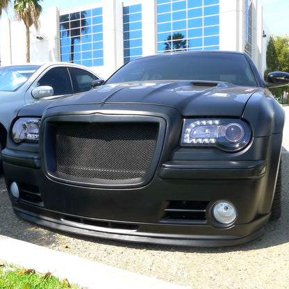 Ronnin - Fits 2005-2010 Chrysler 300 300C Upgraded LED Running Lights Halogen Projector Headlights Replacement Assembly Pair | Smoke