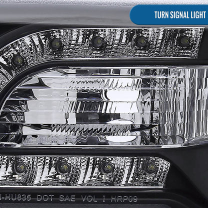 Ronnin - Fits 2005-2010 Chrysler 300 300C Upgraded LED Running Lights Halogen Projector Headlights Replacement Assembly Pair | Black