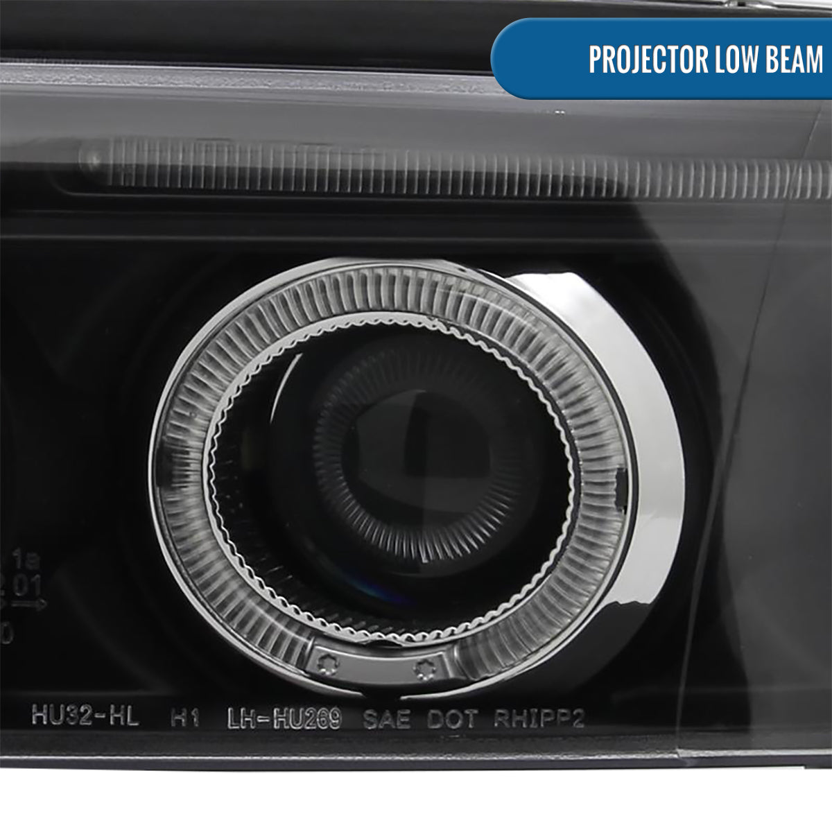 Ronnin - Fits 1999-2001 Audi A4 Upgraded LED Dual Halo Rims Projector Headlights Assembly Pair | Black