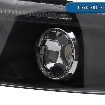 Ronnin - Fits 1999-2001 Audi A4 Upgraded LED Dual Halo Rims Projector Headlights Assembly Pair | Black