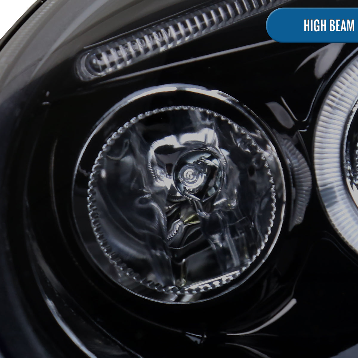 Ronnin - Fits 1998-2005 Volkswagen Beetle Upgrade Replacement Halogen Projector Headlights Assembly Pair | Black Smoke