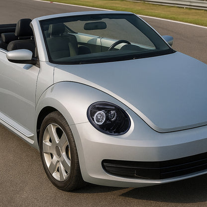 Ronnin - Fits 1998-2005 Volkswagen Beetle Upgrade Replacement Halogen Projector Headlights Assembly Pair | Black Smoke