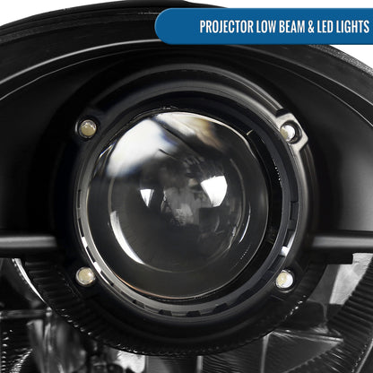 Ronnin - Fits 1997-2004 Porsche Boxster 1997-2001 Porsche 911 Upgrade Assembly LED Running Lights Projector Headlights Pair | Black