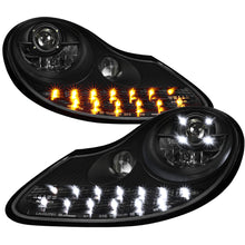 Ronnin - Fits 1997-2004 Porsche Boxster 1997-2001 Porsche 911 Upgrade Assembly LED Running Lights Projector Headlights Pair | Black