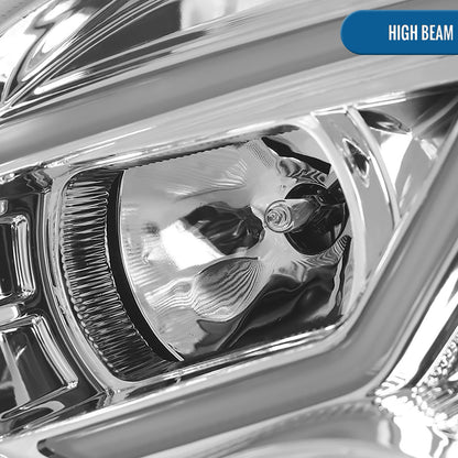 Ronnin - Compatible con Mercedes Benz C230 C240 C280 C320 Sedán 2001-2007 Faros delanteros con proyector de tubo LED y luces de circulación diurna, par | Cromado