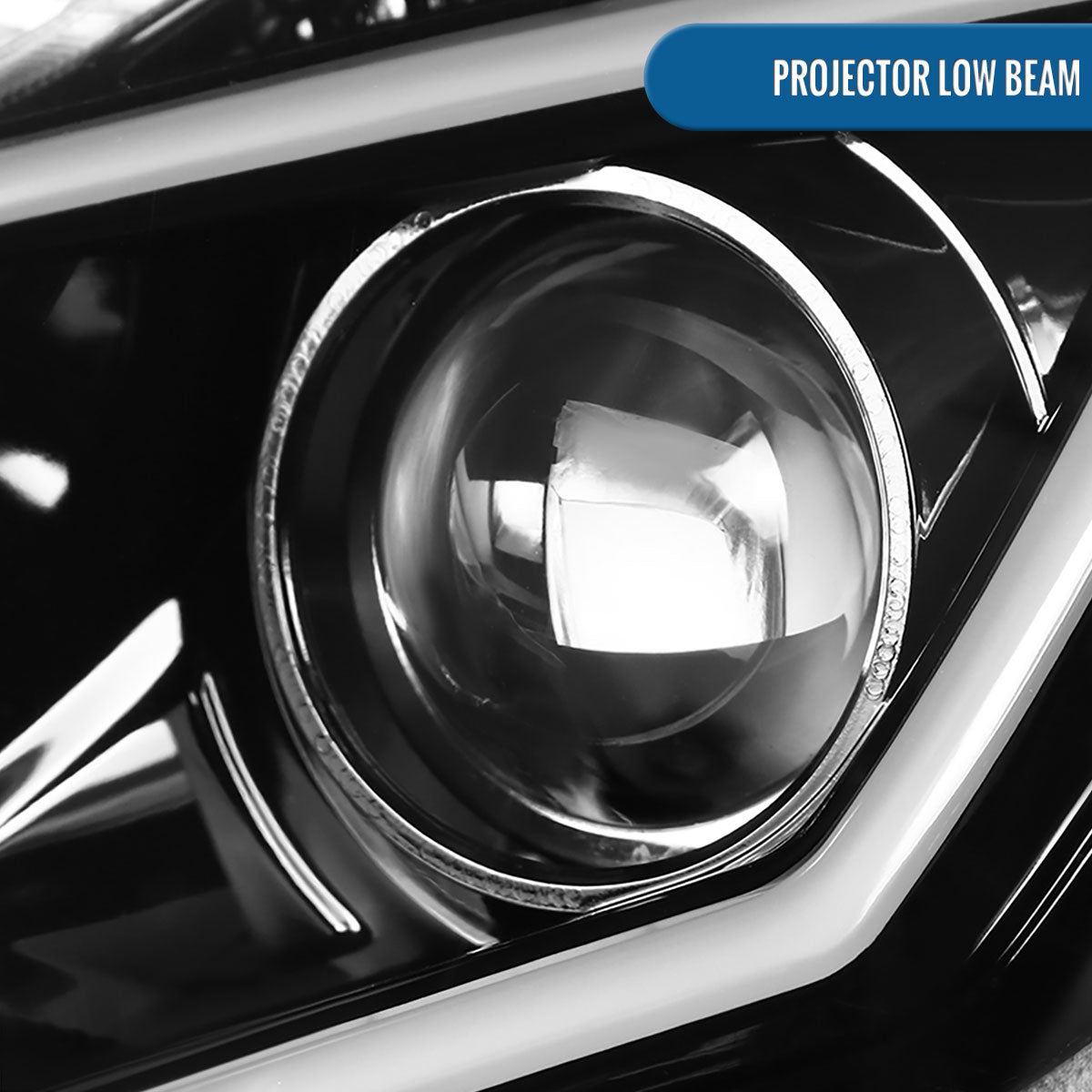 Ronnin - Compatible con Mercedes Benz C230 C240 C280 C320 Sedán 2001-2007 Faros delanteros con proyector de tubo LED y luces de circulación diurna, par | Negro brillante