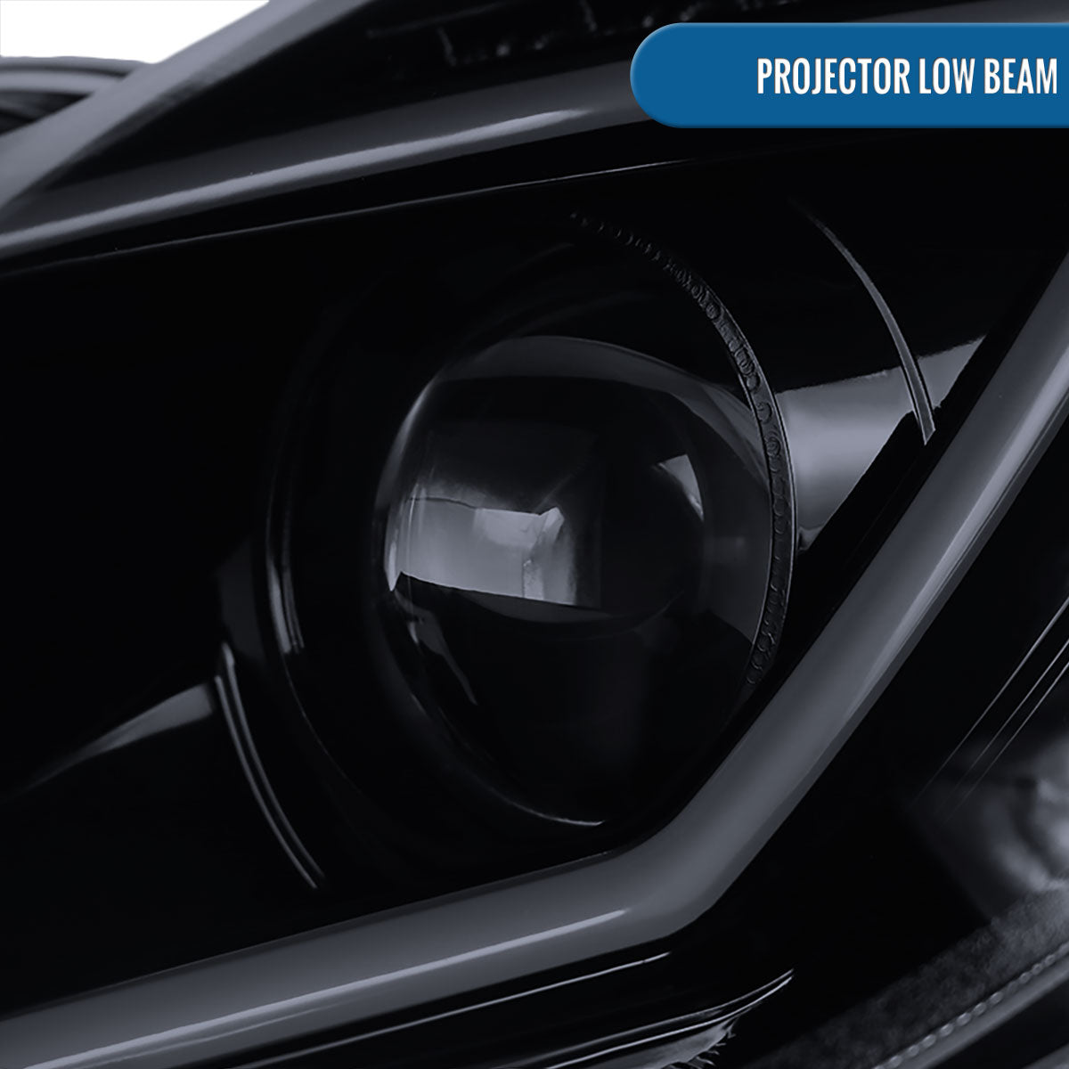 Ronnin - Compatible con Mercedes Benz C230 C240 C280 C320 Sedán 2001-2007, Luces Diurnas de Tubo LED, Conjunto de Faros Proyectores Par | Negro Ahumado