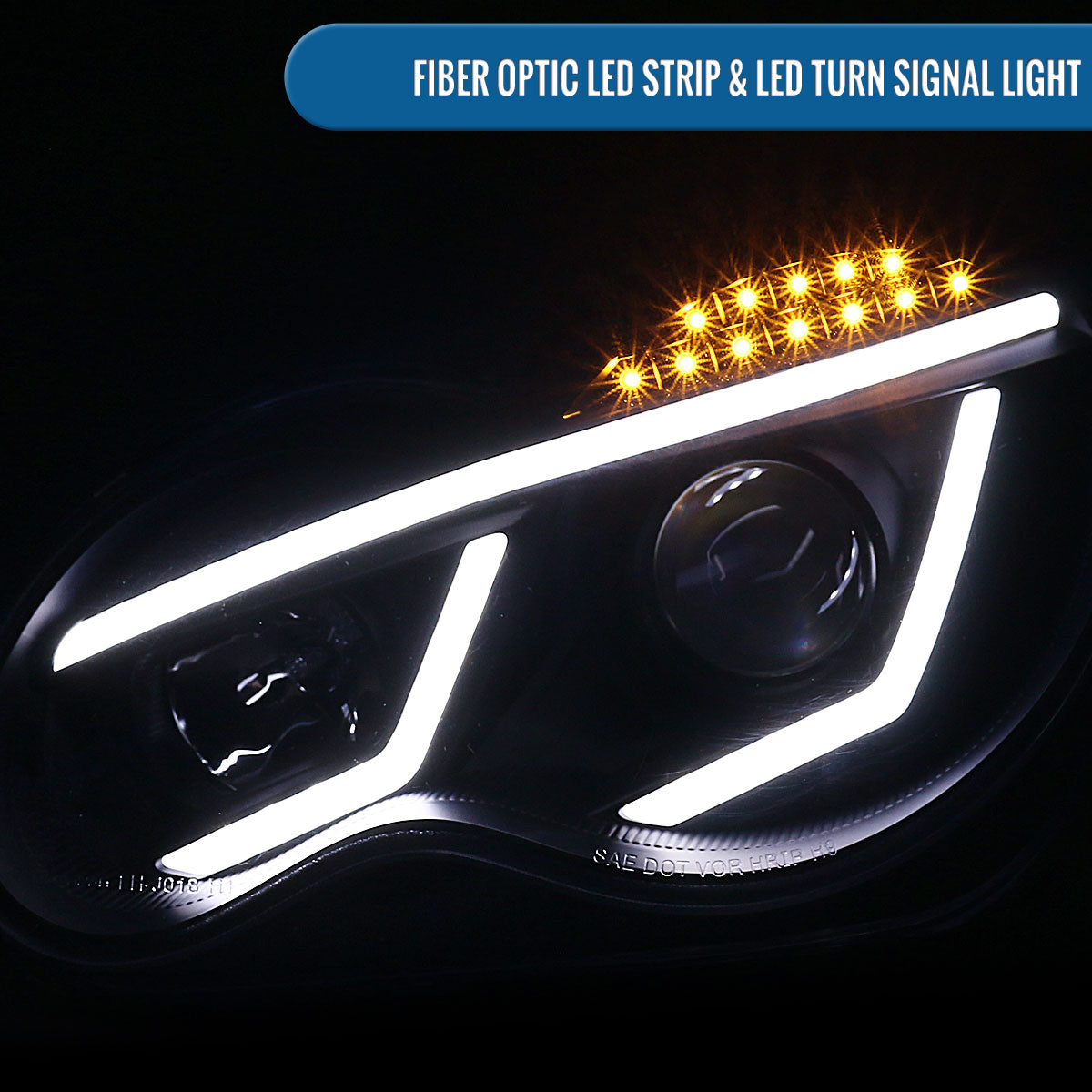 Ronnin - Compatible con Mercedes Benz C230 C240 C280 C320 Sedan años 2001-2007, montaje de faros delanteros con proyector y luces LED de circulación diurna, par | Negro