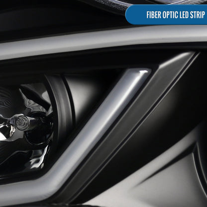 Ronnin - Compatible con Mercedes Benz C230 C240 C280 C320 Sedan años 2001-2007, montaje de faros delanteros con proyector y luces LED de circulación diurna, par | Negro