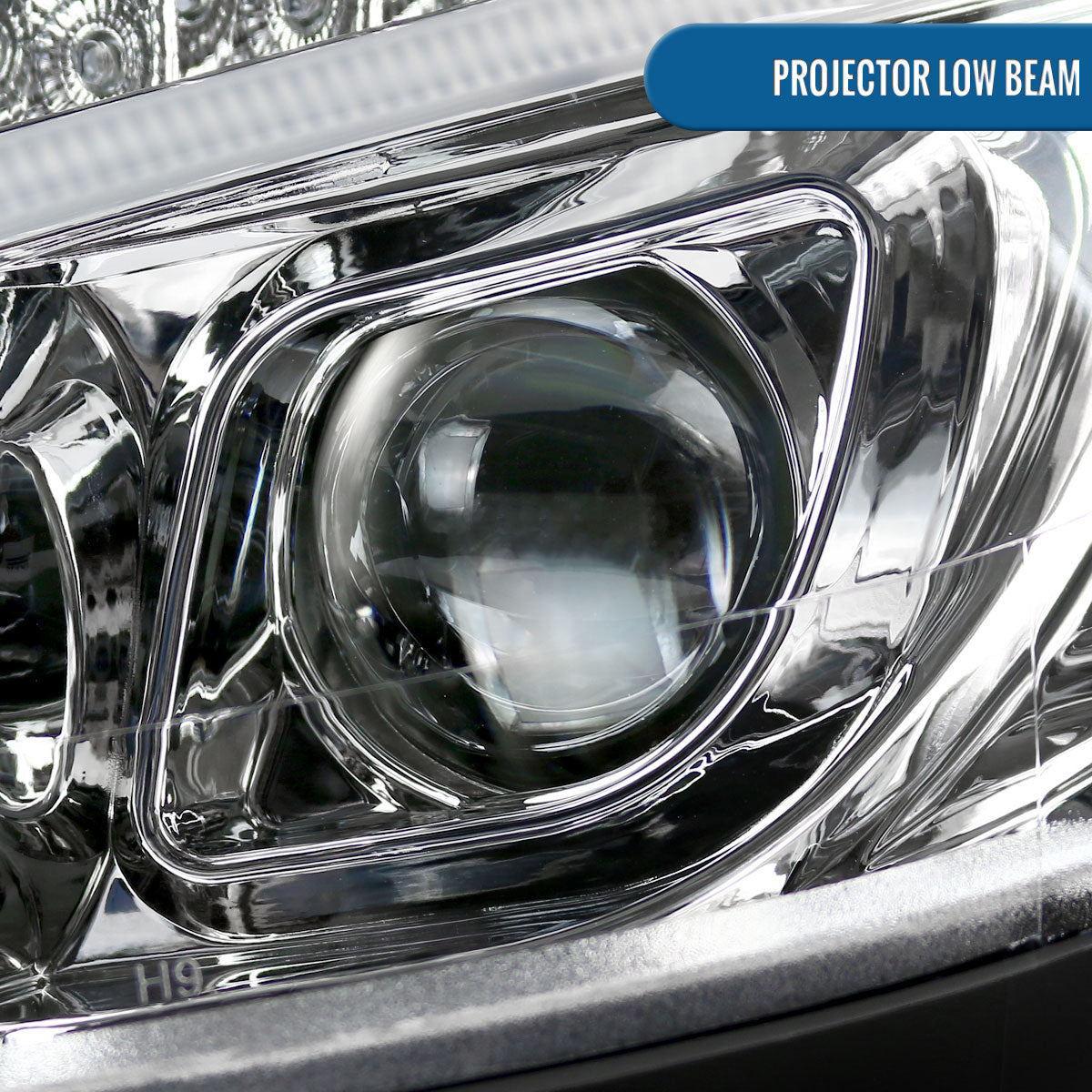 Ronnin - Compatible con Mercedes-Benz C300 C350 2008-2011 Faros delanteros con proyector de señales de giro LED de repuesto mejorados Par | Cromado