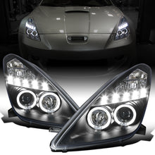Ronnin - Fits 2000-2005 Toyota Celica LED Dual Rims Projector Headlights Assembly Replacement Pair | Black