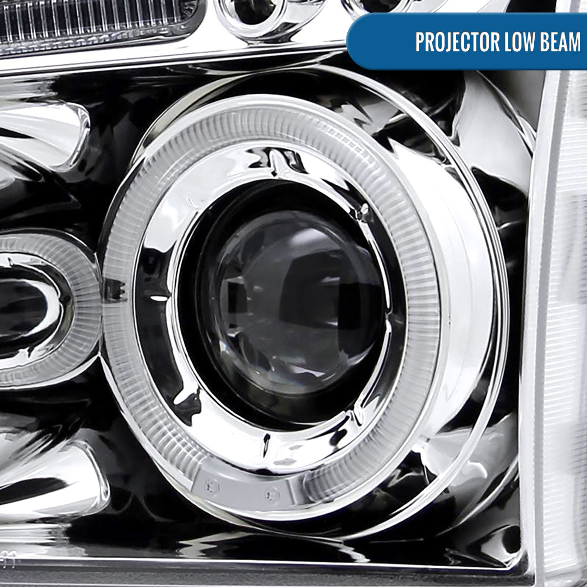 Ronnin - Fits 2006-2010 Dodge Charger LED Dual Rims Projector Halogen Headlights Assembly Pair | Chrome