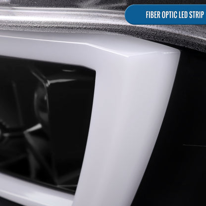 Ronnin - Compatible con Dodge Charger 2015-2023, Luces Delanteras Halógenas con Proyector y Direccionales Secuenciales LED Mejoradas, Par | Negro Brillante