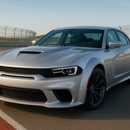 Ronnin - Compatible con Dodge Charger 2015-2023, Luces Delanteras Halógenas con Proyector y Direccionales Secuenciales LED Mejoradas, Par | Negro Brillante