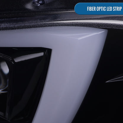 Ronnin - Compatible con Dodge Charger 2015-2023, Luces Delanteras Halógenas con Proyector LED Secuenciales Mejoradas de Repuesto, Par | Negro Humo