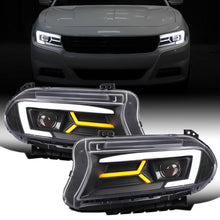 Ronnin - Fits 2015-2023 Dodge Charger Upgraded Replacement LED Sequential Turn Signals Projector Halogen Headlights Assembly Pair | Black