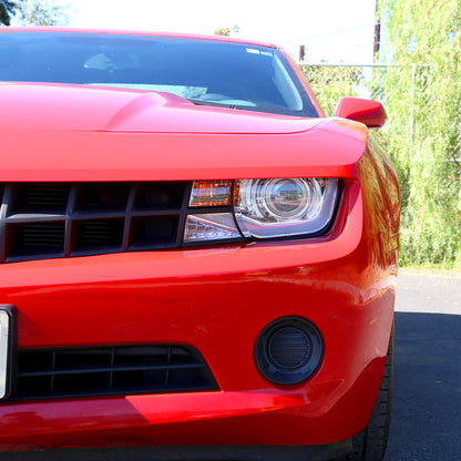 Ronnin - Compatible con Chevy Camaro 2010-2013, par de conjuntos de faros delanteros tipo proyector halógeno con tubo de luz LED de circulación diurna mejorado | Cromado