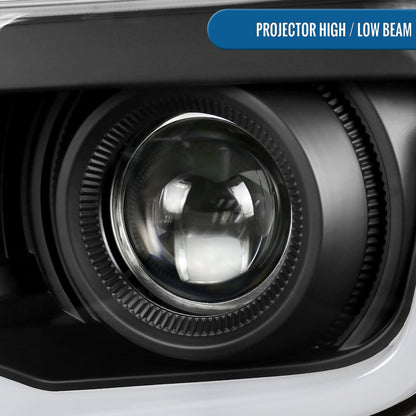 Ronnin - Faros delanteros con proyector halógeno y tubo de luz LED de circulación diurna, de repuesto y mejora, para Chevy Camaro 2010-2013 | Negro