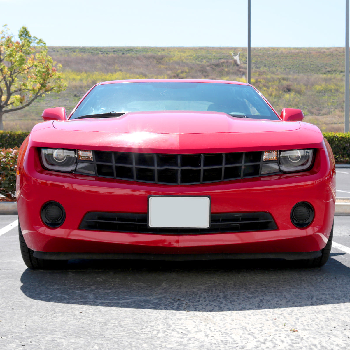 Ronnin - Faros delanteros con proyector halógeno y tubo de luz LED de circulación diurna, de repuesto y mejora, para Chevy Camaro 2010-2013 | Negro