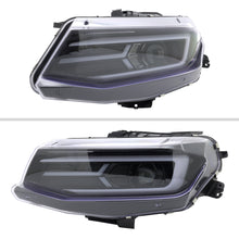 Ronnin - Fits 2016-2018 Chevy Camaro Halogen Projector Headlights Switchback LED Sequential Turn Signal and DRL Pair | Glossy Black