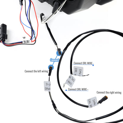 Ronnin - Se adapta a faros delanteros de proyector halógeno Chevy Camaro 2016-2018 con señal de giro LED secuencial Switchback y DRL Par | Negro Ahumado