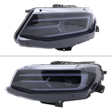 Ronnin - Fits 2016-2018 Chevy Camaro Halogen Projector Headlights Switchback LED Sequential Turn Signal and DRL Pair | Black Smoke