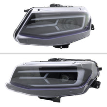 Ronnin - Fits 2016-2018 Chevy Camaro Halogen Projector Headlights Switchback LED Sequential Turn Signal and DRL Pair | Black